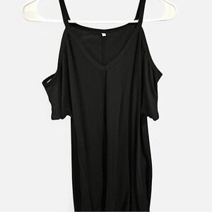 Women's Black Cold Shoulder Top
